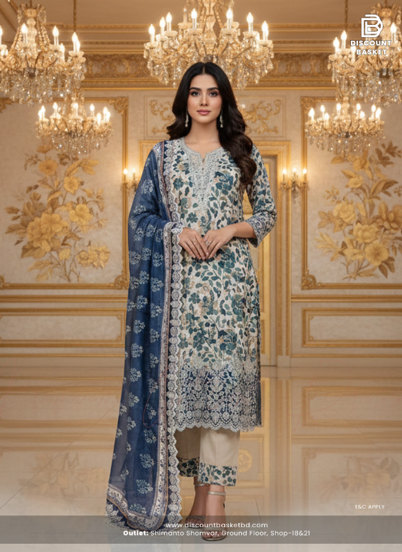 Pakistani Slub Cotton Printed Dress